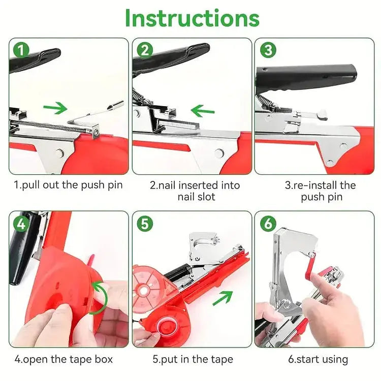 Rynx | Garden Plant Tying Tool Set | 10 Rolls of Tape and 10,000 Staples