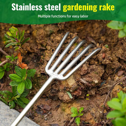 Rynx | Garden rake made of stainless steel — Sturdy hand rake with non-slip grip