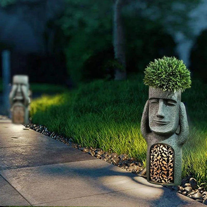 Rynx | Garden Decor - Artistic Flower Pot with Solar LED Light