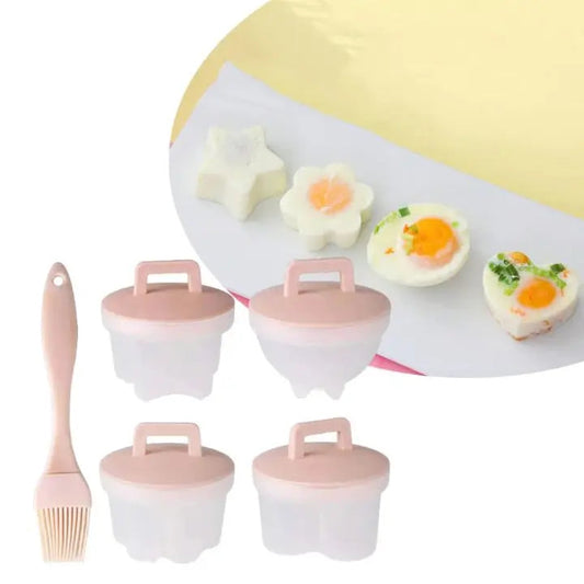 Rynx | Cooked Egg Mold Set | Funny Breakfast Eggs (4 pcs. + Brush)