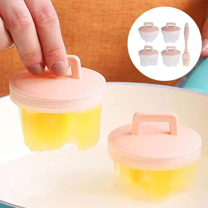 Rynx | Cooked Egg Mold Set | Funny Breakfast Eggs (4 pcs. + Brush)