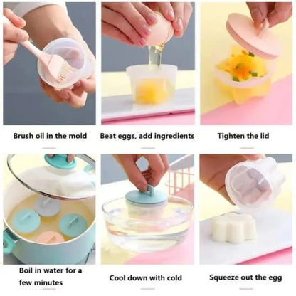 Rynx | Cooked Egg Mold Set | Funny Breakfast Eggs (4 pcs. + Brush)