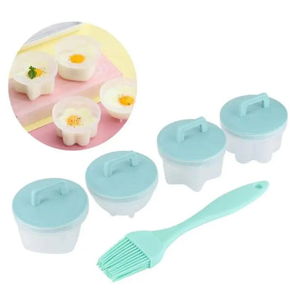 Rynx | Cooked Egg Mold Set | Funny Breakfast Eggs (4 pcs. + Brush)