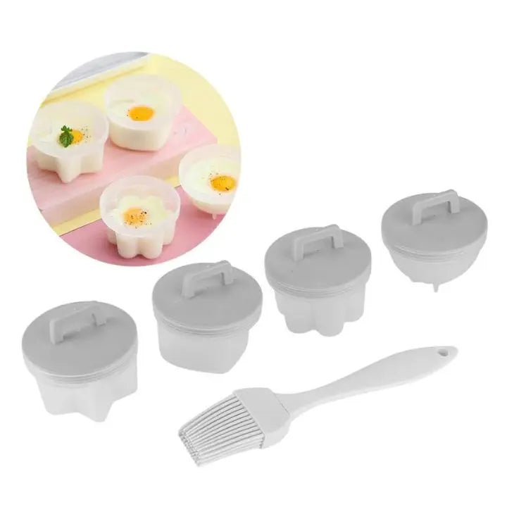 Rynx | Cooked Egg Mold Set | Funny Breakfast Eggs (4 pcs. + Brush)