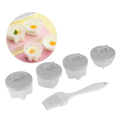Rynx | Cooked Egg Mold Set | Funny Breakfast Eggs (4 pcs. + Brush)