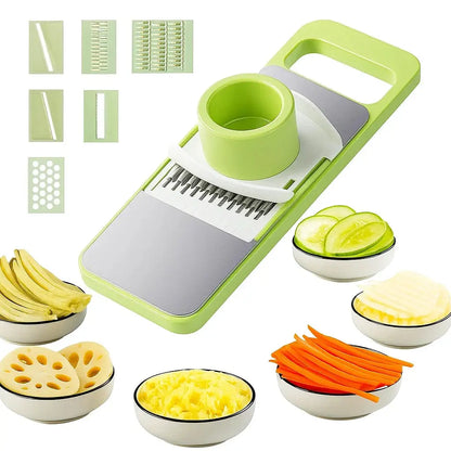 Rynx | Vegetable slicer and grater with 6 blades made of stainless steel and safety device