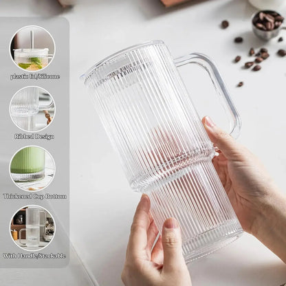Rynx | Ribbed Borosilicate Glass Cup — Heat Resistant with Spill PRedection