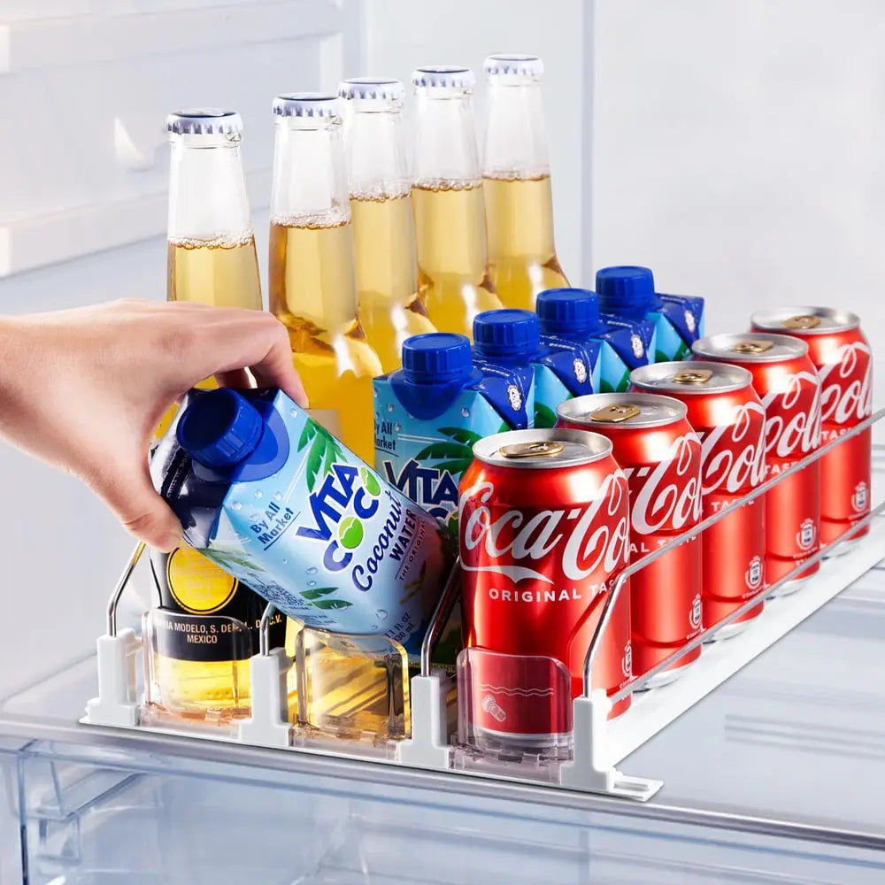 Rynx | Drink Organizer for Refrigerator – Adjustable with Automatic Feed