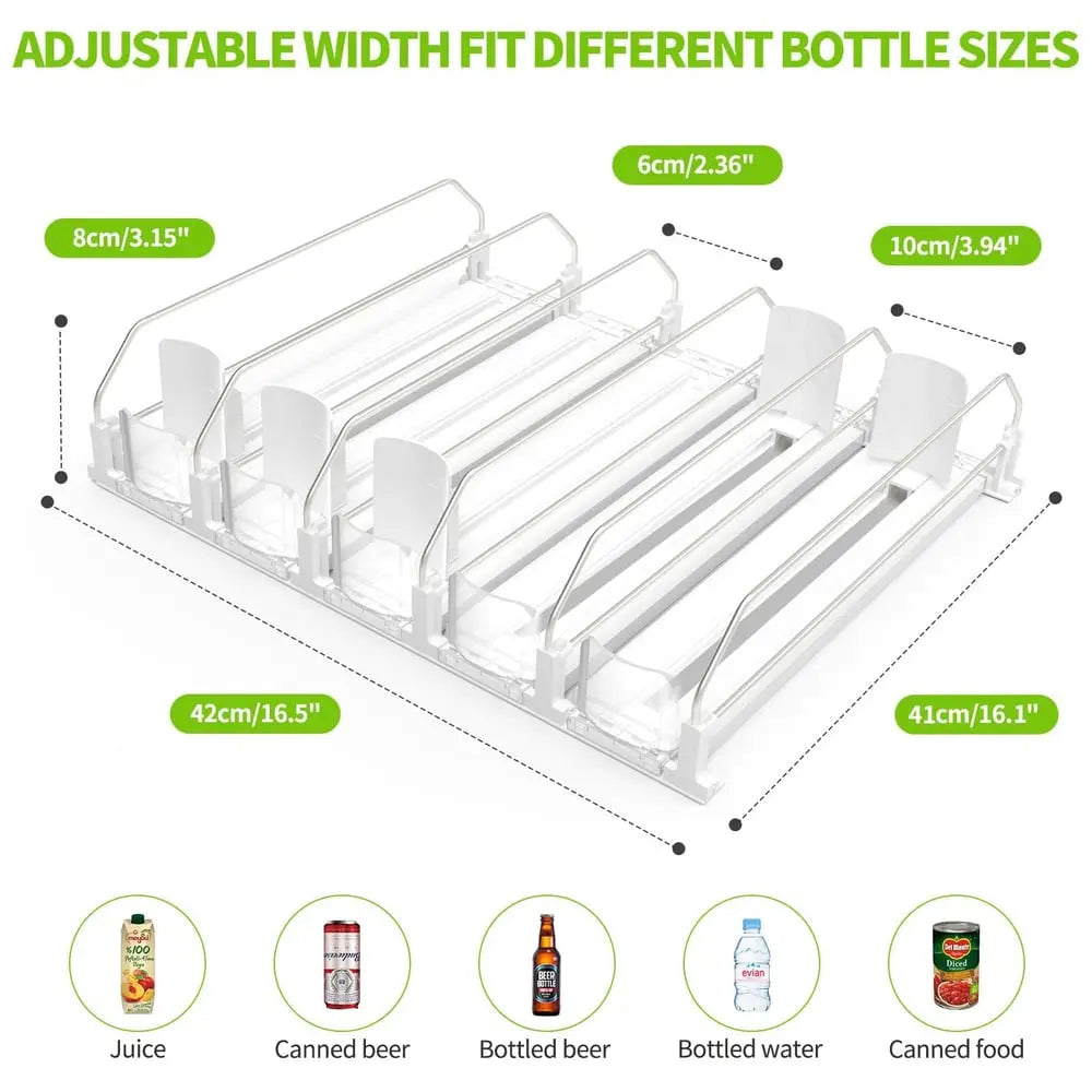 Rynx | Drink Organizer for Refrigerator – Adjustable with Automatic Feed