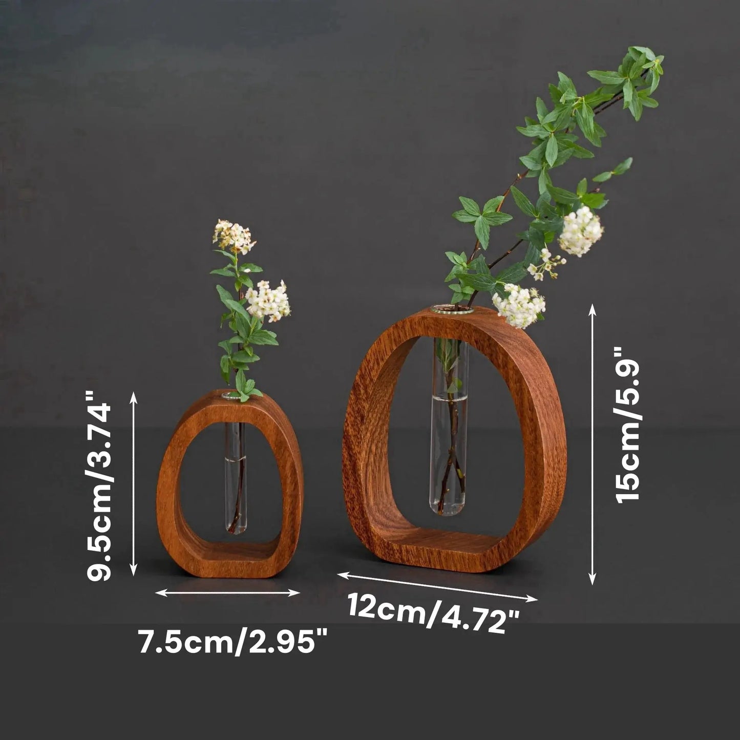 Rynx | Glass vase made of solid wood – Elegant design for stylish decoration