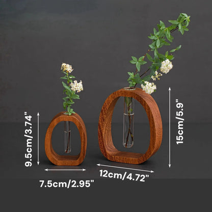 Rynx | Glass vase made of solid wood – Elegant design for stylish decoration