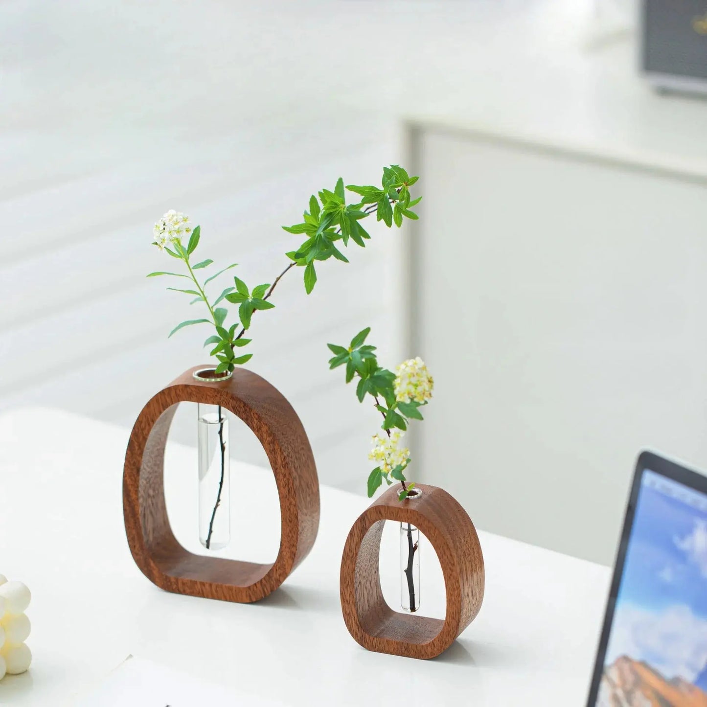 Rynx | Glass vase made of solid wood – Elegant design for stylish decoration