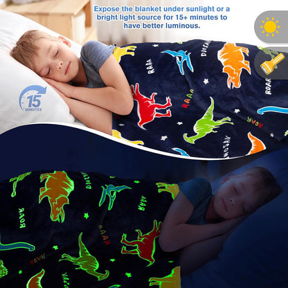 Rynx | Glow in The Dark Dinosaur Blanket