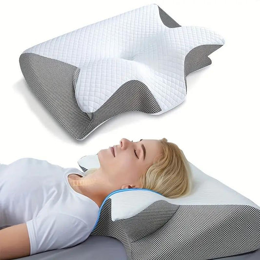 Rynx | SleepEase Butterfly Memory Foam Pillow – Ergonomic Support for Side and Back Sleepers