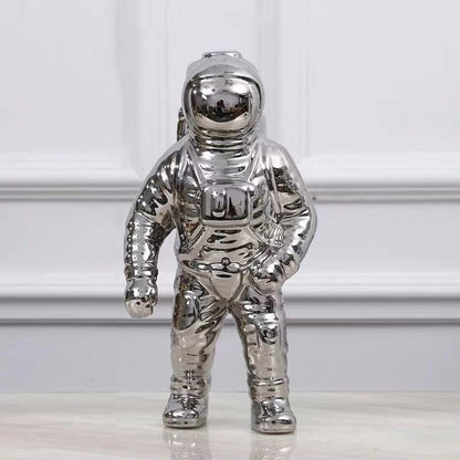 Rynx | AstroVase Gold Space Man Ceramic Vase | Astronaut Sculpture | Creative Decor for Home & Garden