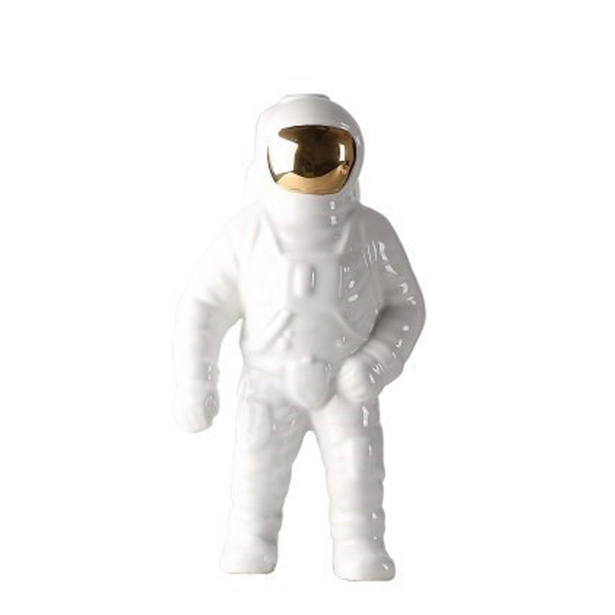 Rynx | AstroVase Gold Space Man Ceramic Vase | Astronaut Sculpture | Creative Decor for Home & Garden