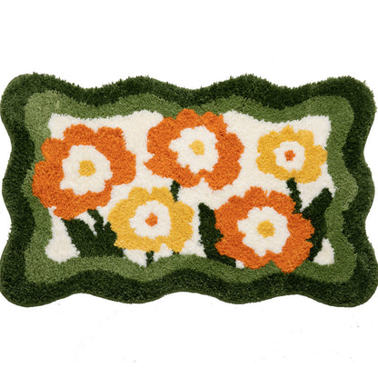 Rynx | Beautiful flower bath mat, Sweet floral bathroom rug, Multiple sizes available