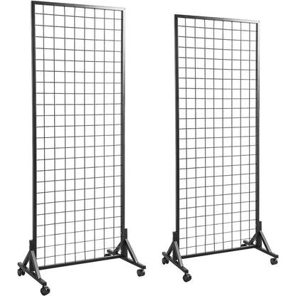 Rynx | Retail Display Stand Grid Wall Panels 2 Packs With T-Base Metal Gridwall Panel Display Rack Home Furniture Customized