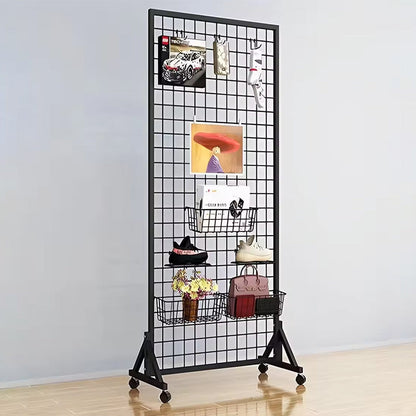 Rynx | Retail Display Stand Grid Wall Panels 2 Packs With T-Base Metal Gridwall Panel Display Rack Home Furniture Customized