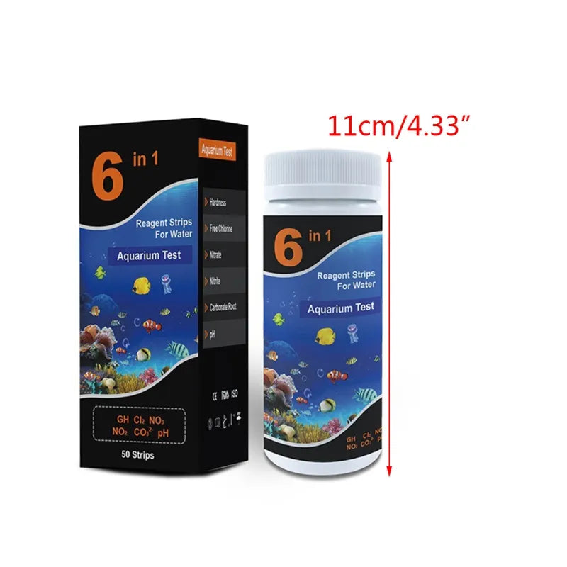 Rynx | Premium 6-in-1 Test Strips for Pools and Aquariums - Your Total Solution for Water Quality Detection!