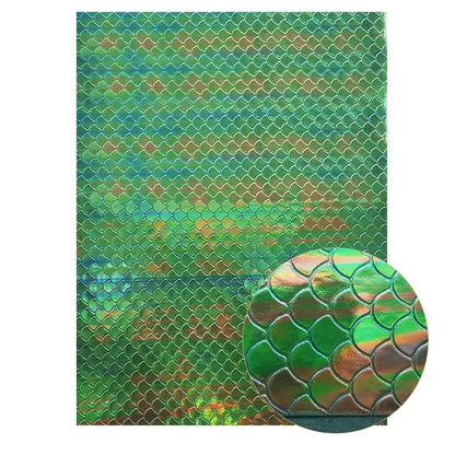 Rynx | Lustrous Green Glitter Snake Skin Faux Leather Bow Craft Kit
