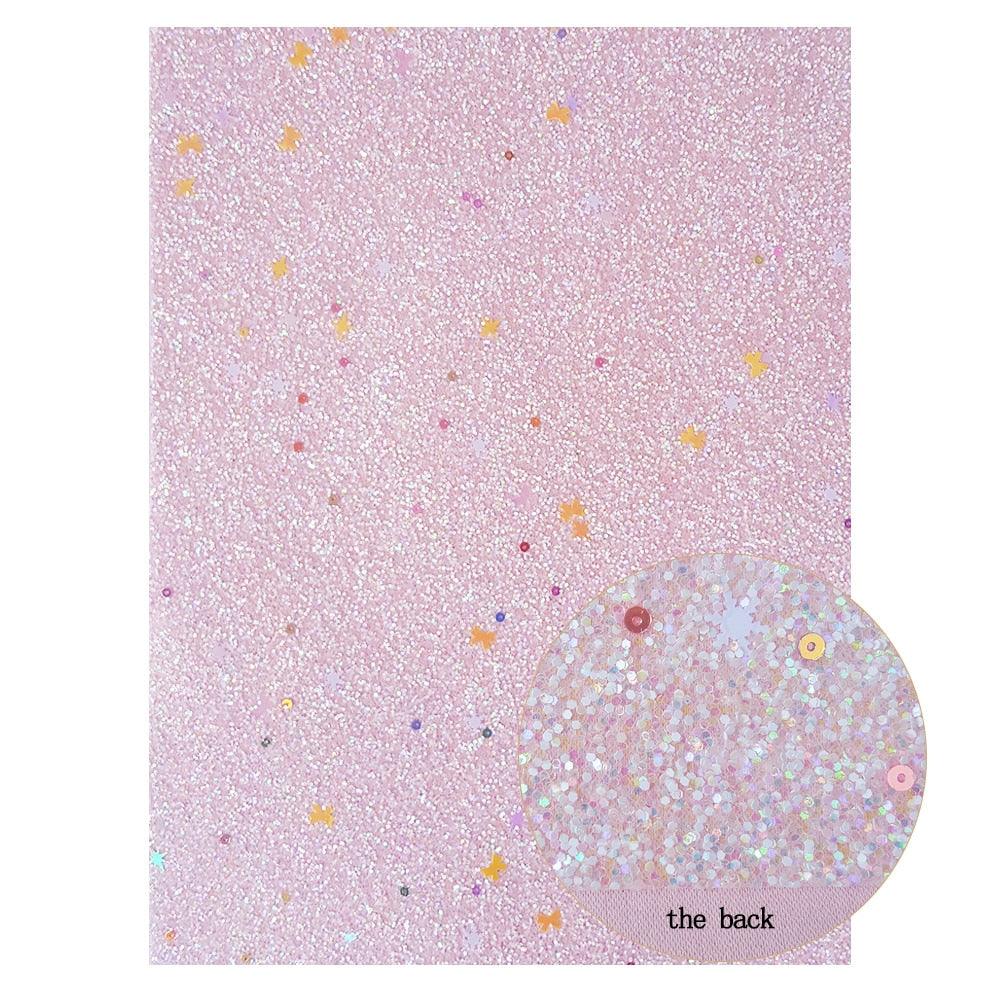 Rynx | Sparkling Pink Holographic Hard Glitter Fabric - Premium Crafting Delights