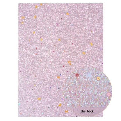 Rynx | Sparkling Pink Holographic Hard Glitter Fabric - Premium Crafting Delights