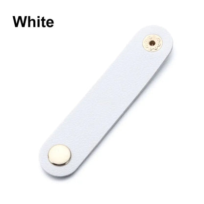 Rynx | Leather Charger Protector Desktop Storage Clips – Cable Winder Tie – Cable Management Cord Organizer – Earphone Accessories