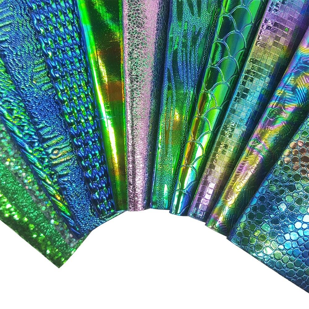 Rynx | Lustrous Green Glitter Snake Skin Faux Leather Bow Craft Kit