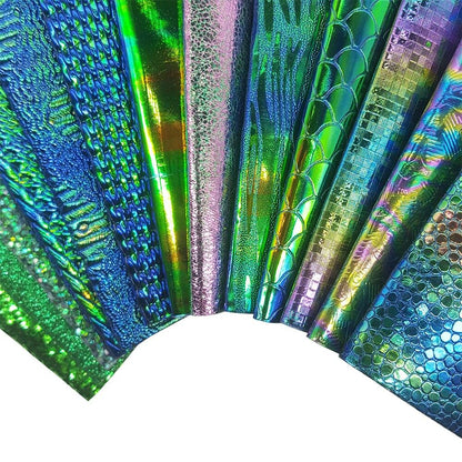 Rynx | Lustrous Green Glitter Snake Skin Faux Leather Bow Craft Kit