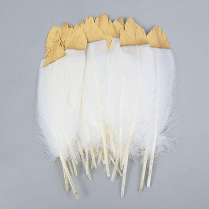 Rynx | Glamorous Gold Tipped Feather Craft Set for Elegant Event Enhancements