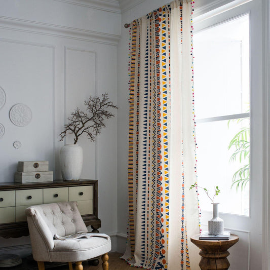 RYNX | Geometric Cotton Linen Curtains