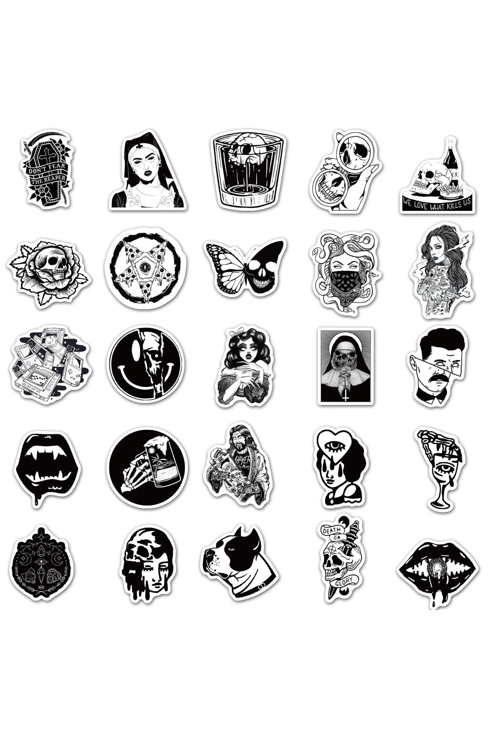 Rynx | Black and white scrapbook stickers