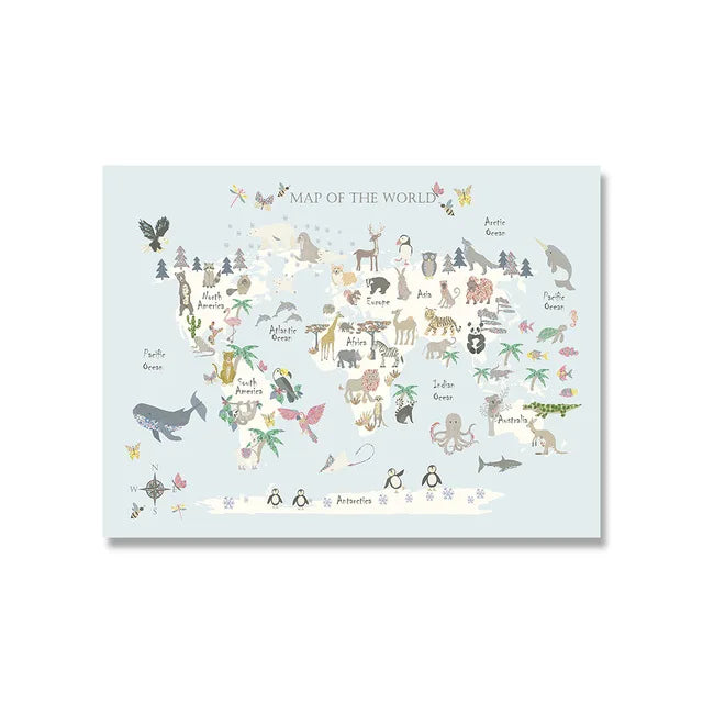 Rynx | World map canvas poster