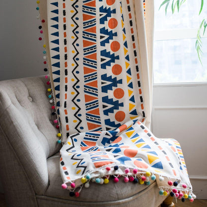 RYNX | Geometric Cotton Linen Curtains
