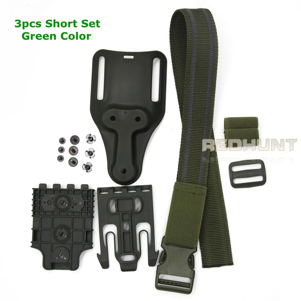 Rynx | Tactical Drop Leg Holster QLS 19/22 – Mid-Low Belt Universal Pistol Holster with Elastic Thigh Strap for Hunting