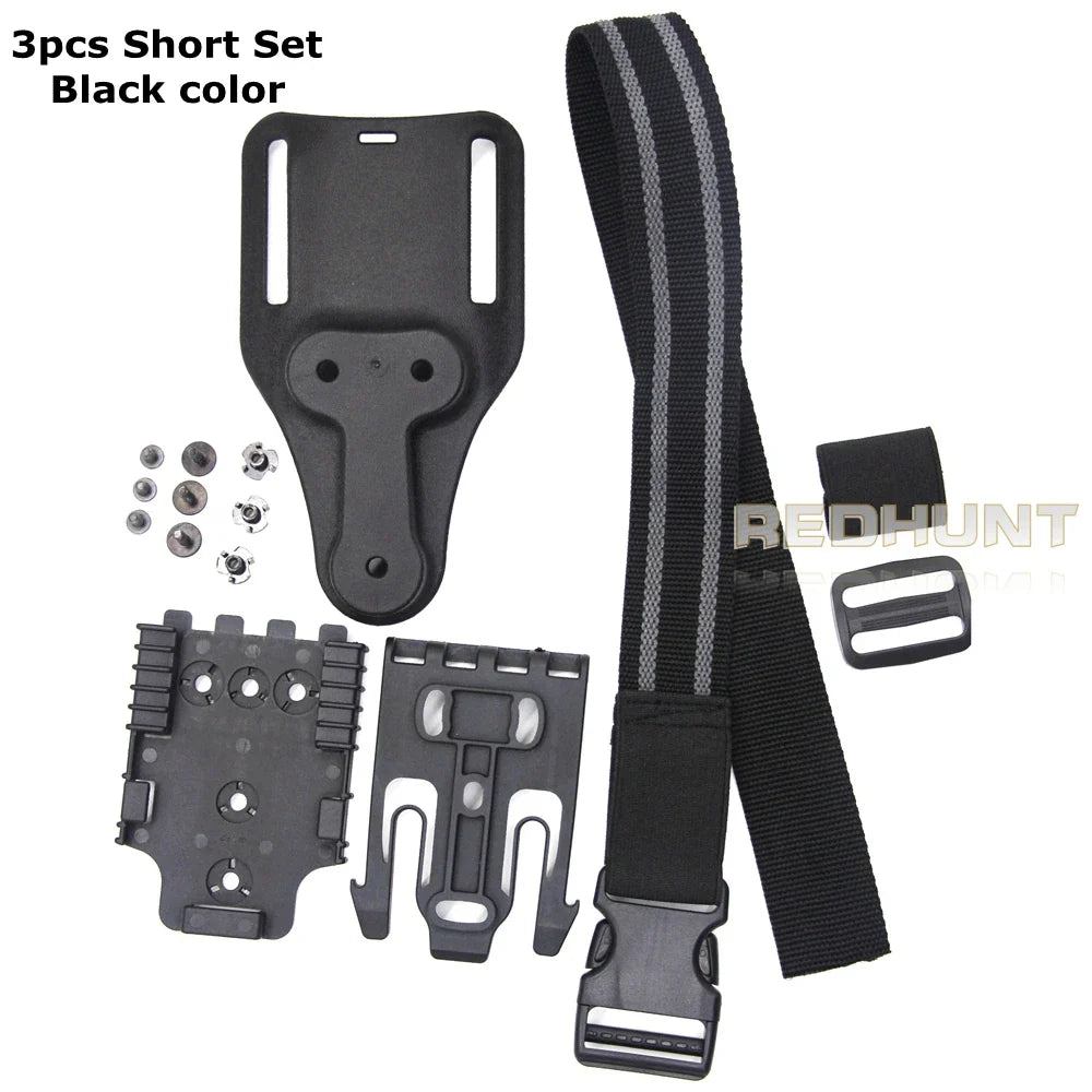 Rynx | Tactical Drop Leg Holster QLS 19/22 – Mid-Low Belt Universal Pistol Holster with Elastic Thigh Strap for Hunting