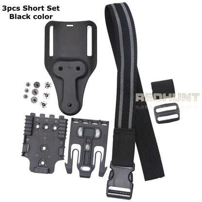Rynx | Tactical Drop Leg Holster QLS 19/22 – Mid-Low Belt Universal Pistol Holster with Elastic Thigh Strap for Hunting