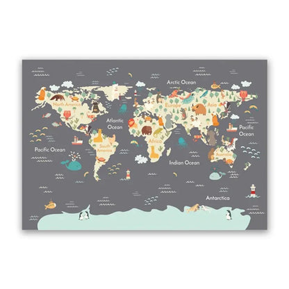 Rynx | World map canvas poster