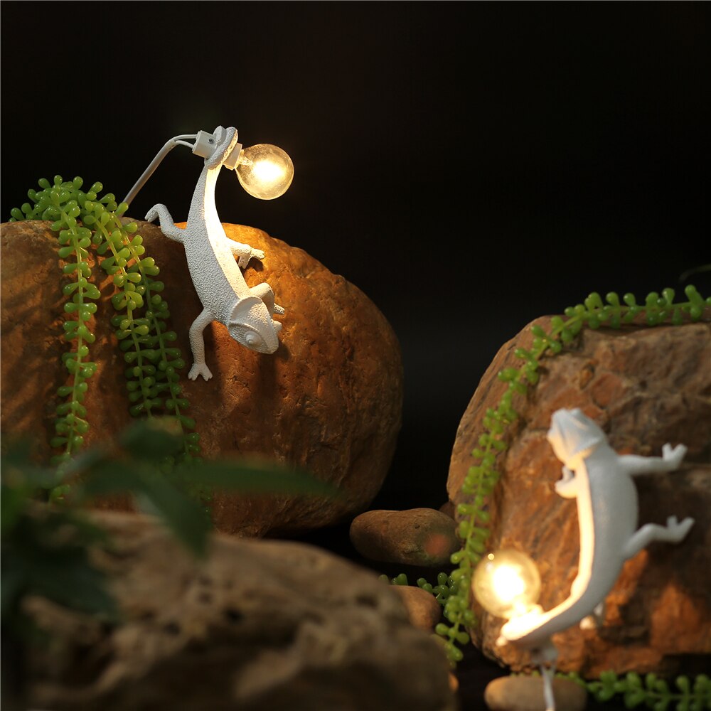 Rynx | LizardLuxe Resin Animal Table Lamp | Modern Lizard Design | Decorative Lamp for Living Room & Office