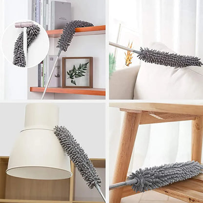 Rynx | Extendable Microfiber Duster - Telescopic Dust Cleaner Brush, 1.4/2.5M Reach for Mites and Gap Dust Removal, Home Cleaning Tool