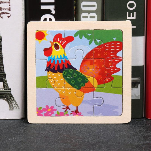 Rynx | Animal Adventure Wooden Tangram Puzzle Set - Creative Learning Toy for Children