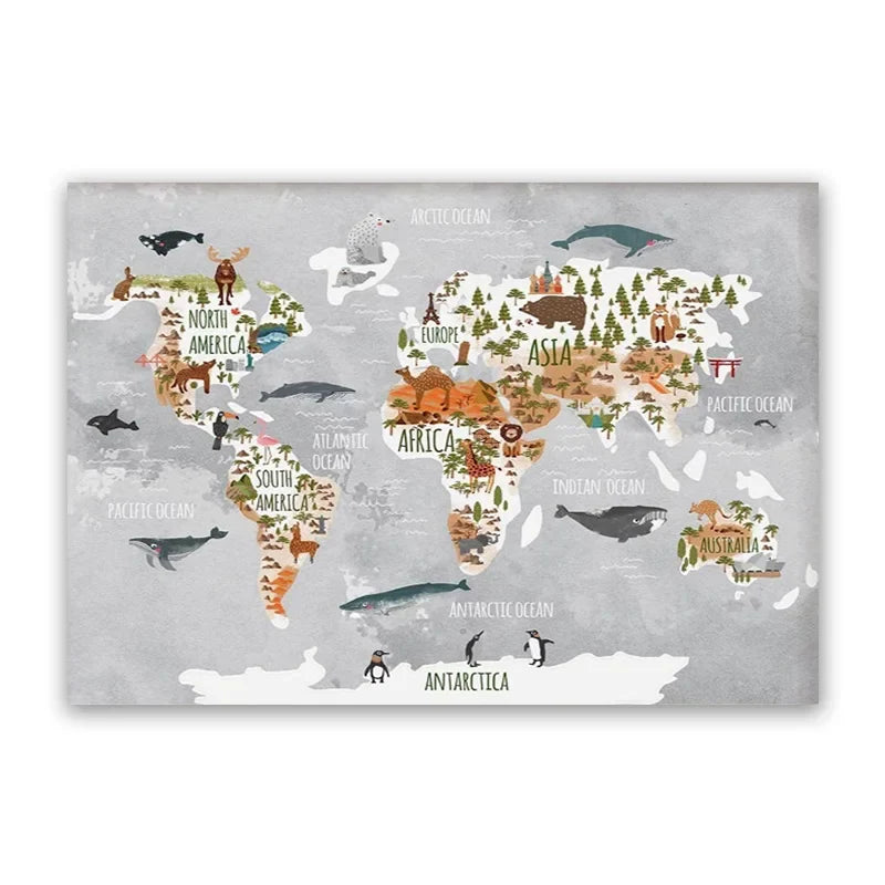 Rynx | World map canvas poster