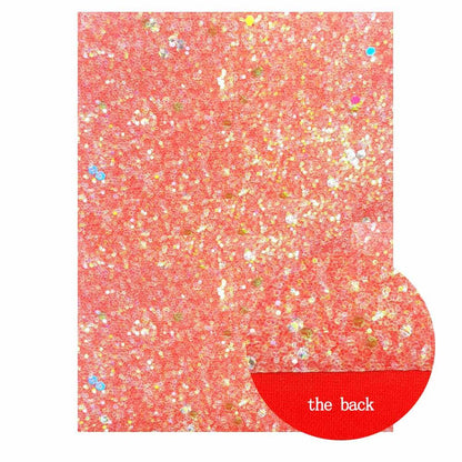 Rynx | Shiny Red Chunky Glitter Craft Fabric Sheets - A4 Size for DIY Projects