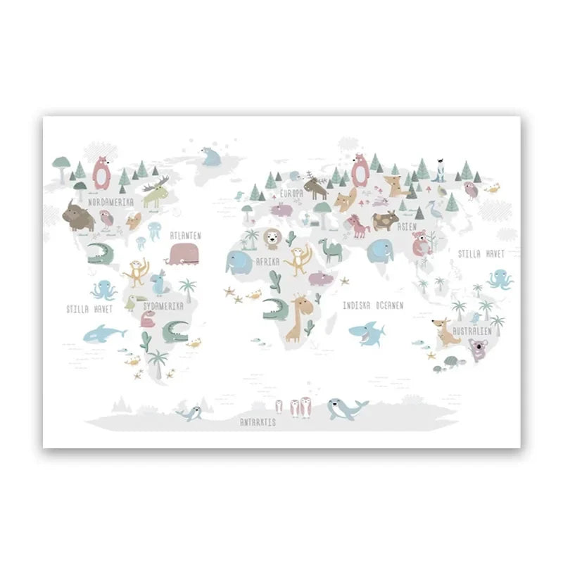 Rynx | World map canvas poster