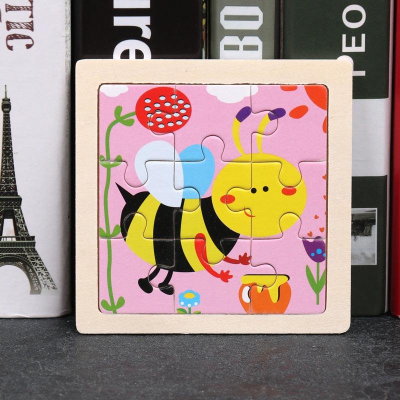 Rynx | Animal Adventure Wooden Tangram Puzzle Set - Creative Learning Toy for Children