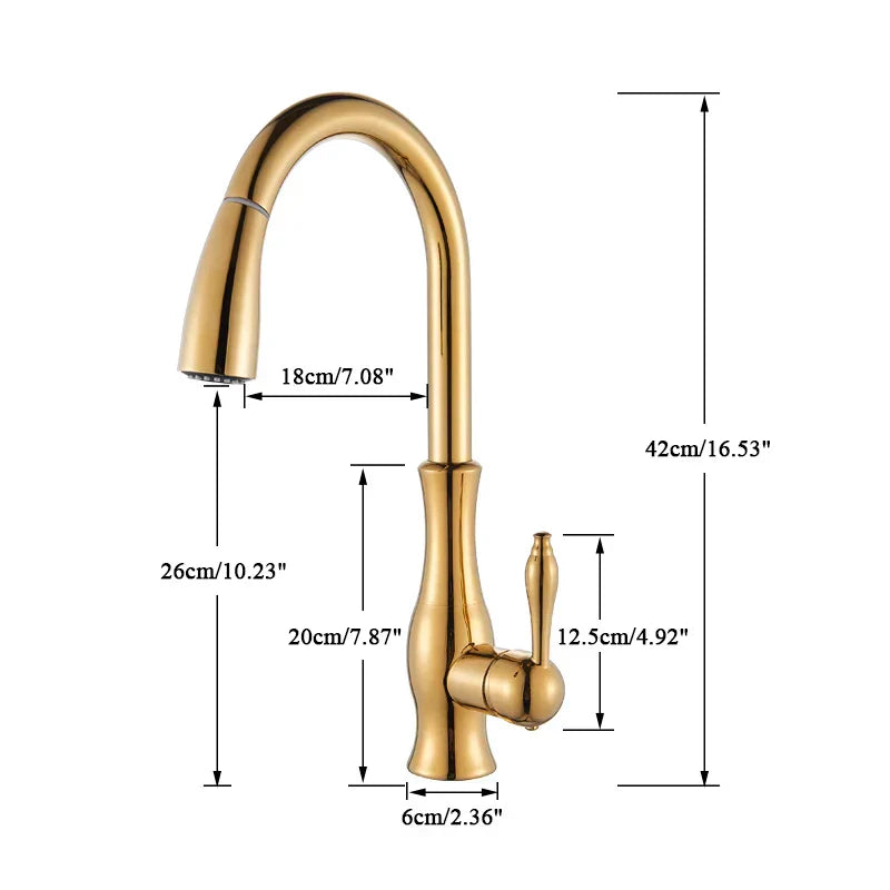 Rynx | GoldFlow – Gold Kitchen Faucet