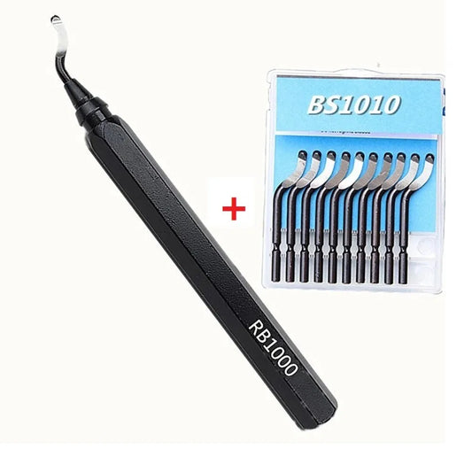 Rynx | Metal Handle Burr Trimmer Knife RB1000 - HSS Pipe Quick Clamping Deburring Tool - Edger Scraper for Trimming (BS1010, BS1018, BK3010)