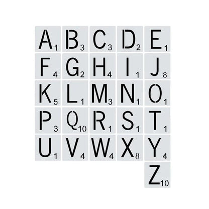 Rynx | 26-piece versatile alphabet stencil set for creative crafting projects and home decor