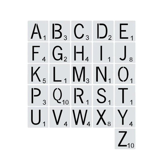 Rynx | 26-piece versatile alphabet stencil set for creative crafting projects and home decor